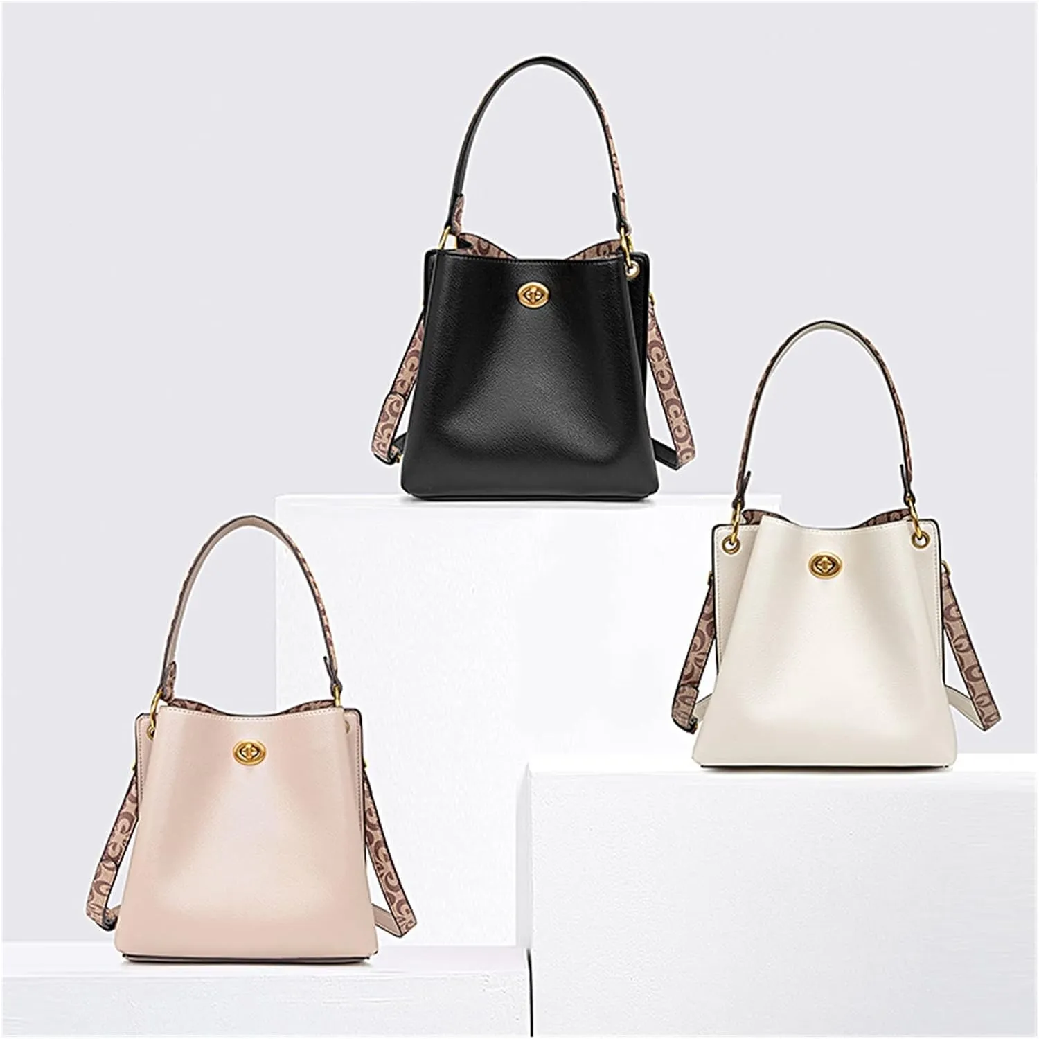 Casual Bucket Bag For Women Handbags Large Capacity Fashion Female Shoulder Bag Ladies Messenger Bag Totes(Beige)