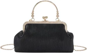 Chain Ladies Messenger Bag Fashion Top-handle Bag Simple Elegant PU Leather Portable Metal Buckle for Wedding Banq