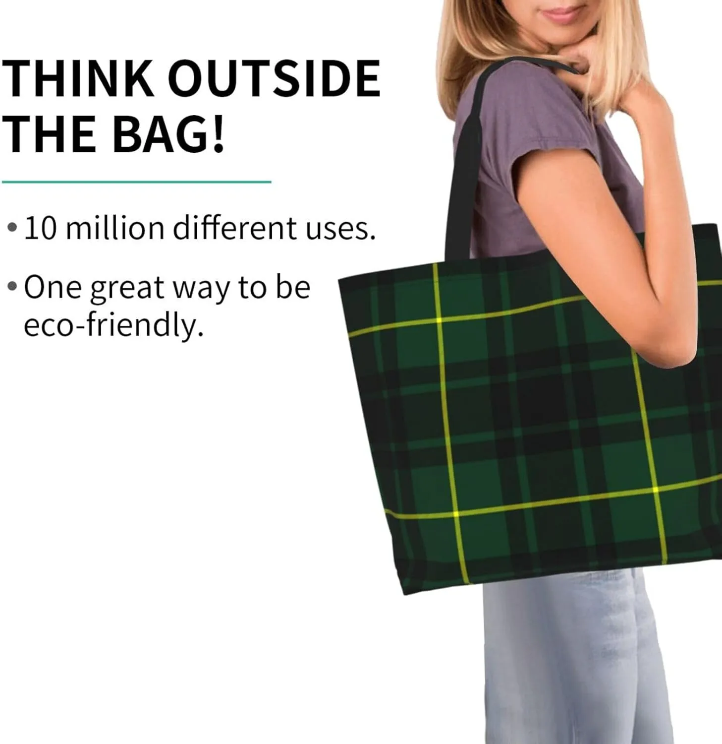 Clan Mackay Tartan Plaid Scottish Tote Bag For Women Weekender Travel Bag Reusable Grocery Bags Large Totes Handbags