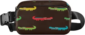 Colorful Crocodile Belt Bag for Women Men Fanny Pack Small Waist Pouch Crossbody Bags for Outdoor Hiking Running Travel