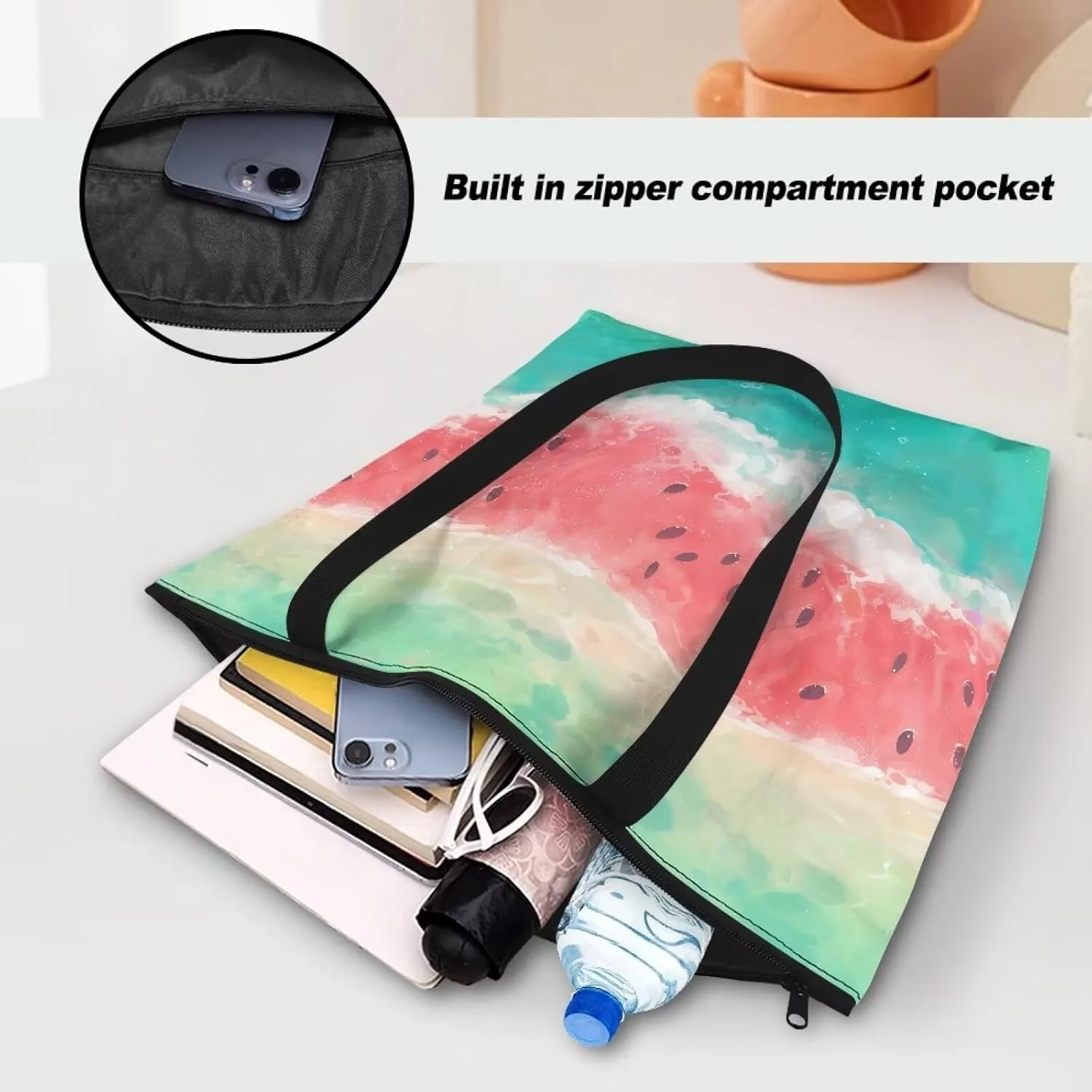 Corgi Dog Foldable Tote Bags, Daisy Flower Plum Blossom Handbag, Ethnic Tribal Stripe Reusable Paper Commute Bag