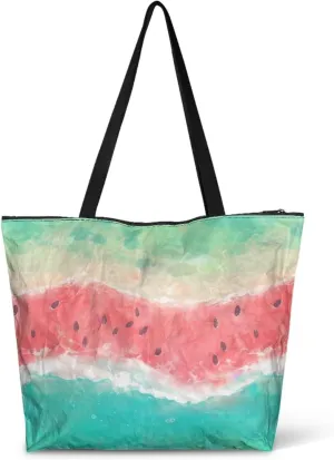 Corgi Dog Foldable Tote Bags, Daisy Flower Plum Blossom Handbag, Ethnic Tribal Stripe Reusable Paper Commute Bag
