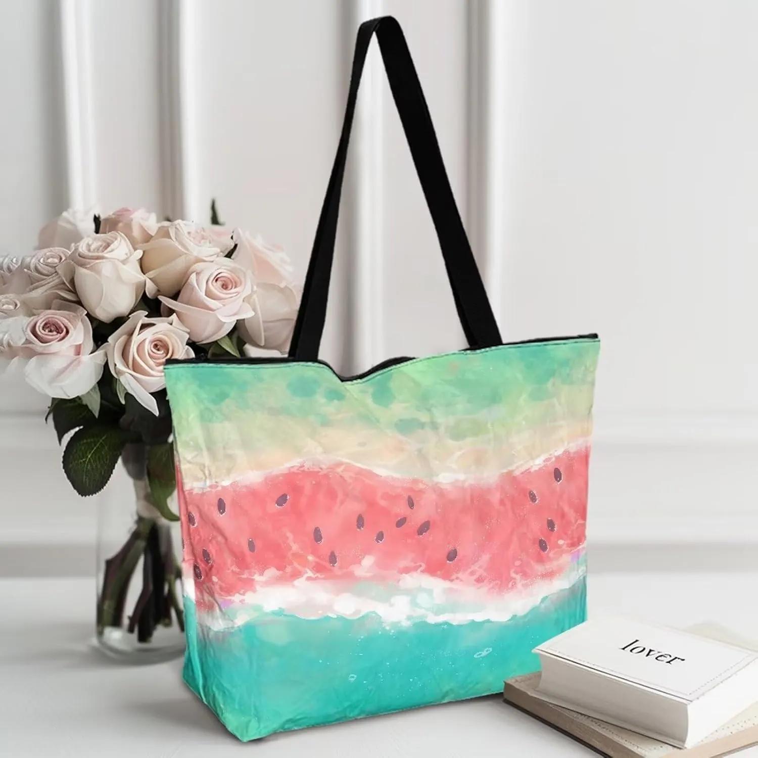 Corgi Dog Foldable Tote Bags, Daisy Flower Plum Blossom Handbag, Ethnic Tribal Stripe Reusable Paper Commute Bag