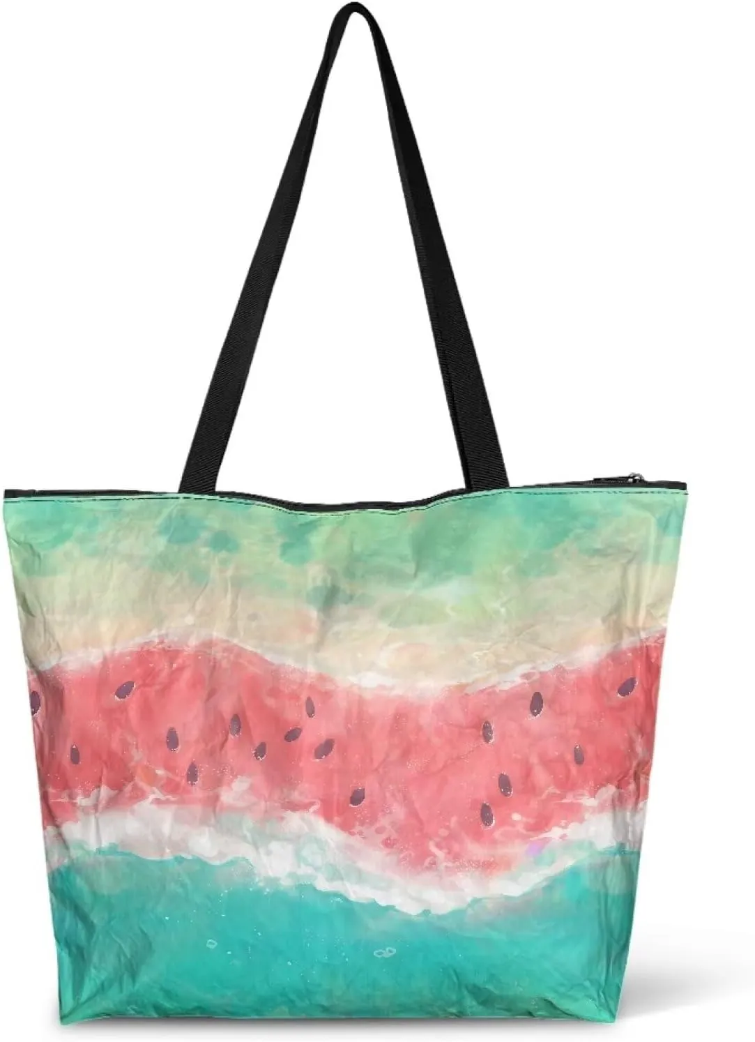 Corgi Dog Foldable Tote Bags, Daisy Flower Plum Blossom Handbag, Ethnic Tribal Stripe Reusable Paper Commute Bag