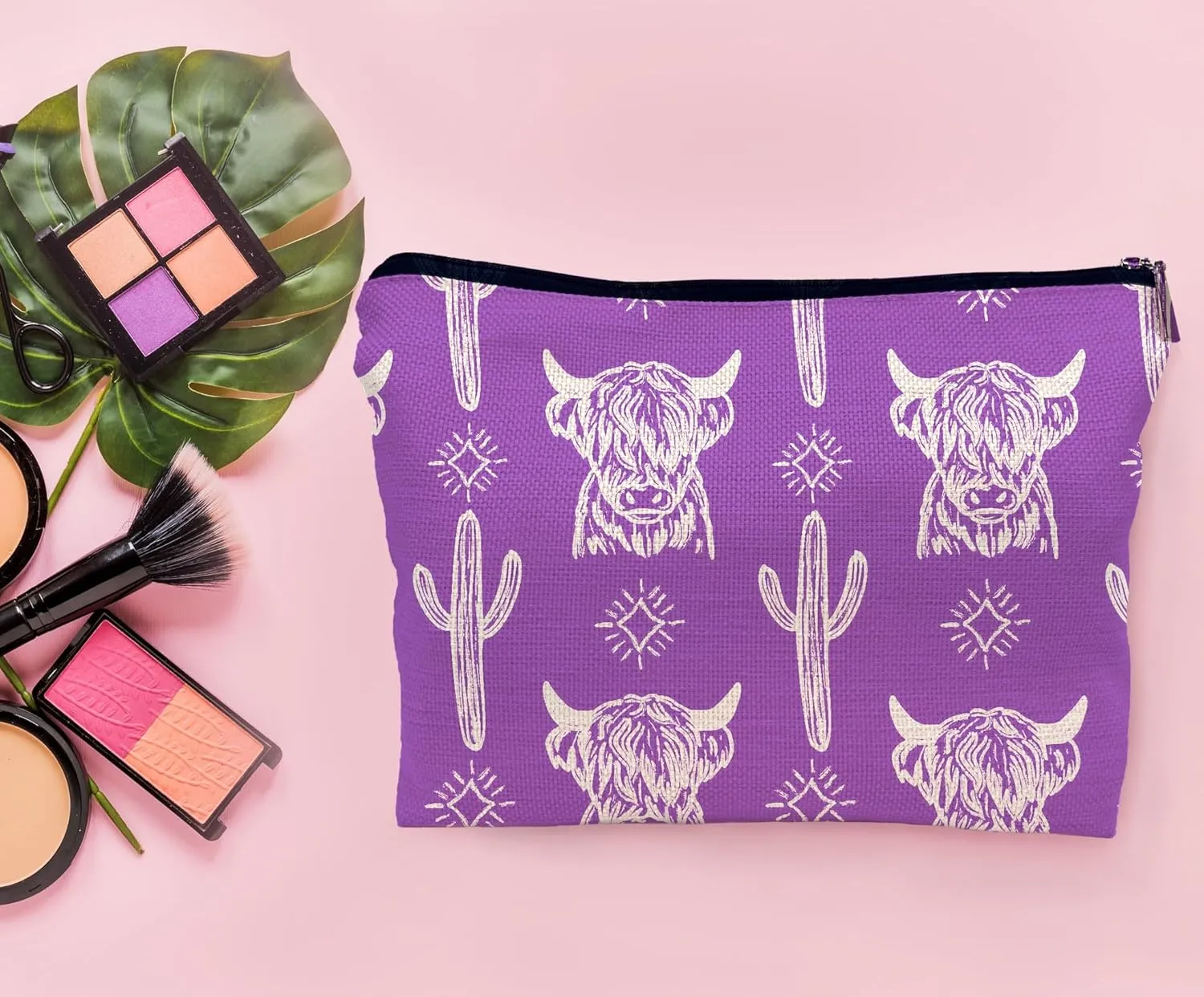 Cow Makeup Bag - Western Cowgirl Stuff, Gifts for Women