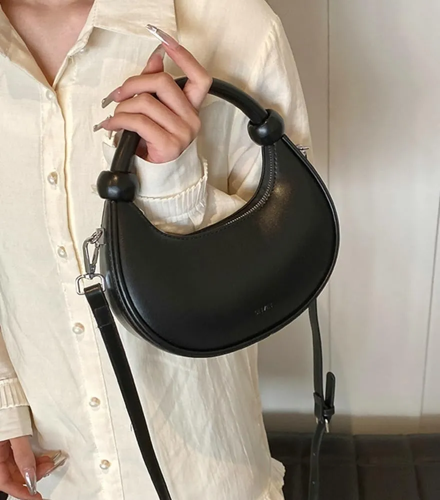 Crescent Purses for Women Cute Y2k Shoulder Crossbody Bag Small Dumpling Totes Handbag Vegan Leather Clutch Satchel