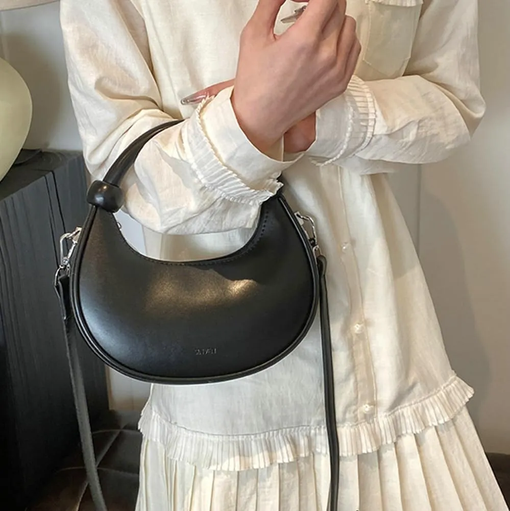 Crescent Purses for Women Cute Y2k Shoulder Crossbody Bag Small Dumpling Totes Handbag Vegan Leather Clutch Satchel