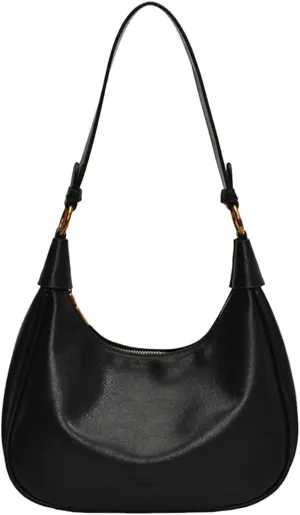 Crescent Shoulder Bag for Women - Red Burgundy Handbag Satchel Retro Leather Fall Bags Maroon Shoulder Purse