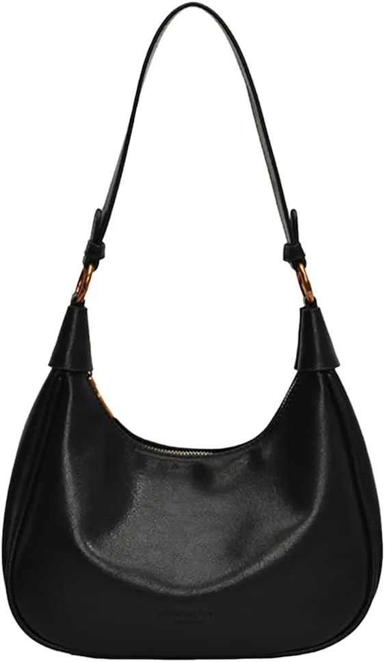 Crescent Shoulder Bag for Women - Red Burgundy Handbag Satchel Retro Leather Fall Bags Maroon Shoulder Purse