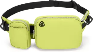 Crossbody Fanny Packs for Women Men, Cross Body Belt Bag with Extended Strap, Everywhere Belt Bag Fanny Pack Sets for Travel Running (Green)