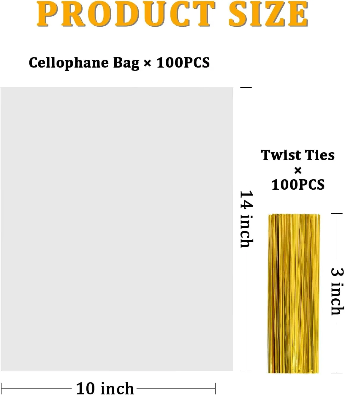 CUDICY 100pcs 10x14 Clear Cellophane Gift Bags with Ties - Versatile Occasion Gift Wrap Bags for Cookie, Candy, Party Favors, Wedding, Birthday, Christmas