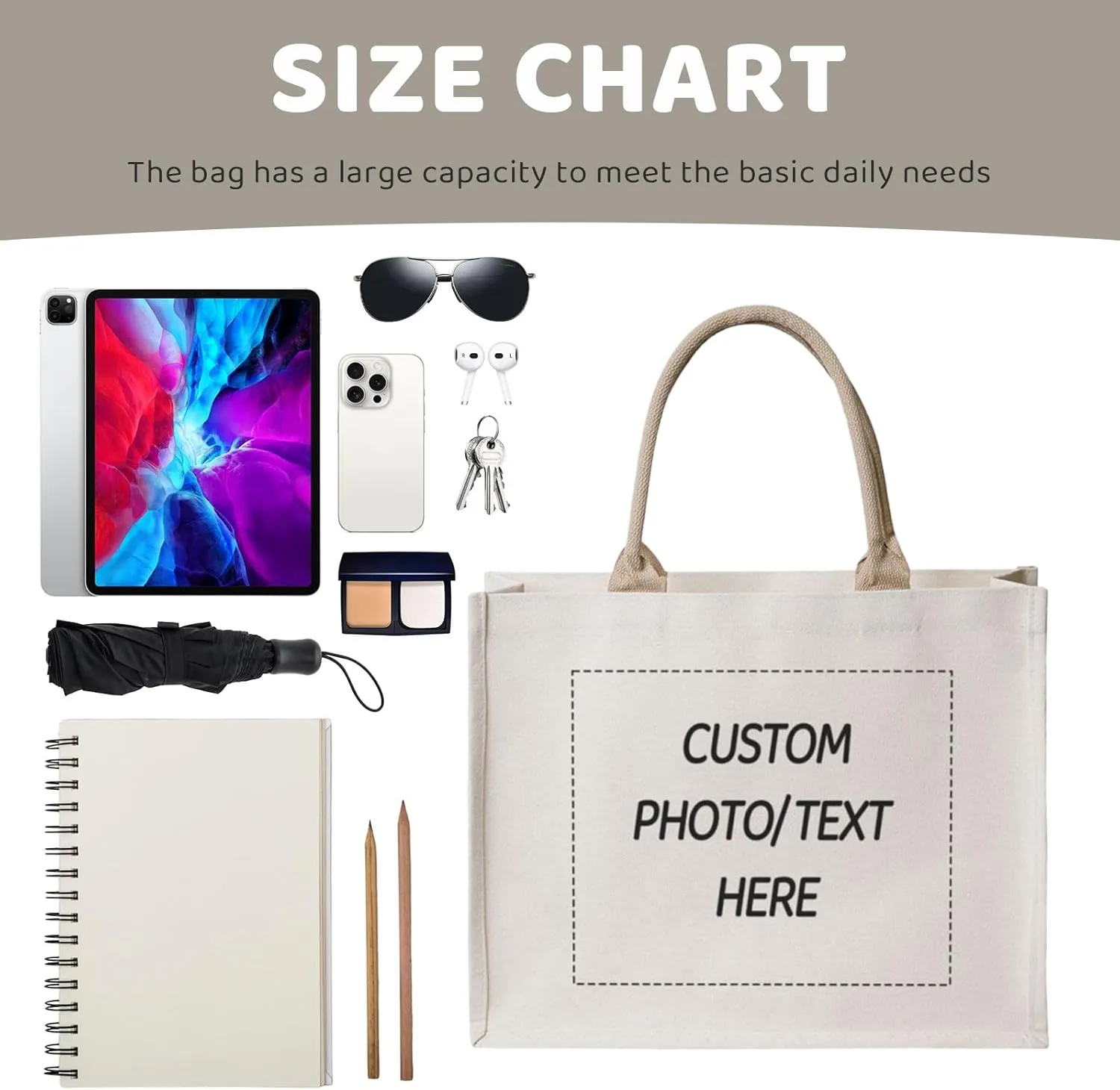 Custom Grocery bag with Photo/Logo/Text,Personalized Canvas bags,Customized canvas grocery Bag for women shopping