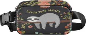 Cute Baby Sloth Fanny Pack for Women Men Crossbody Belt Bag Fashion Waist Packs Purse with Adjustable Strap Bum Bag for Shopping Traveling