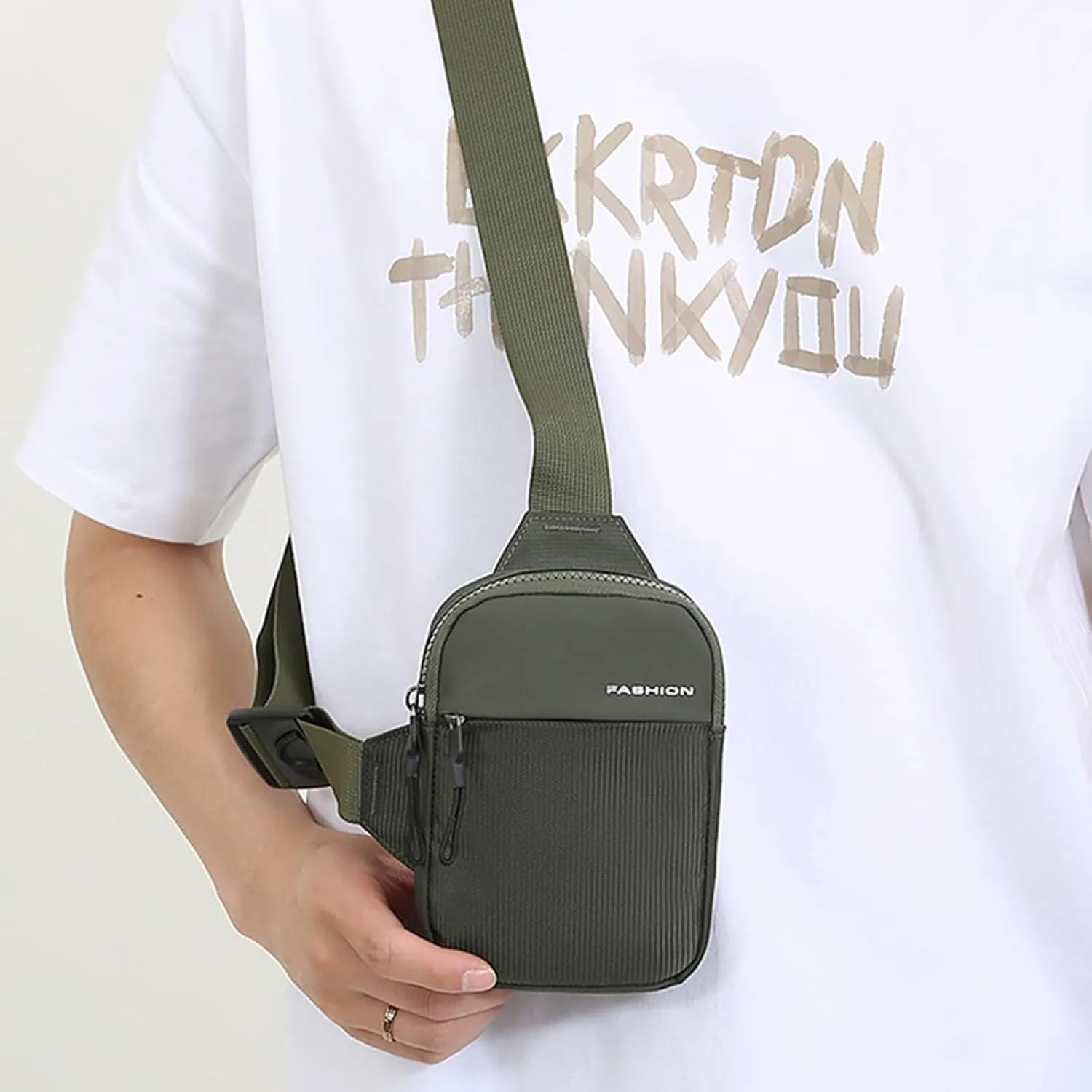 Cute Backpack for Teen s with Charger Men Chest Bag Fashion Wallet Casual Shoulder Bag (Green, One Size)