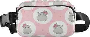 Cute Hippo Fanny Pack for Women Men Crossbody Belt Bag Fashion Waist Packs Purse with Adjustable Strap Waist Pouch for Outdoors Workout Travel