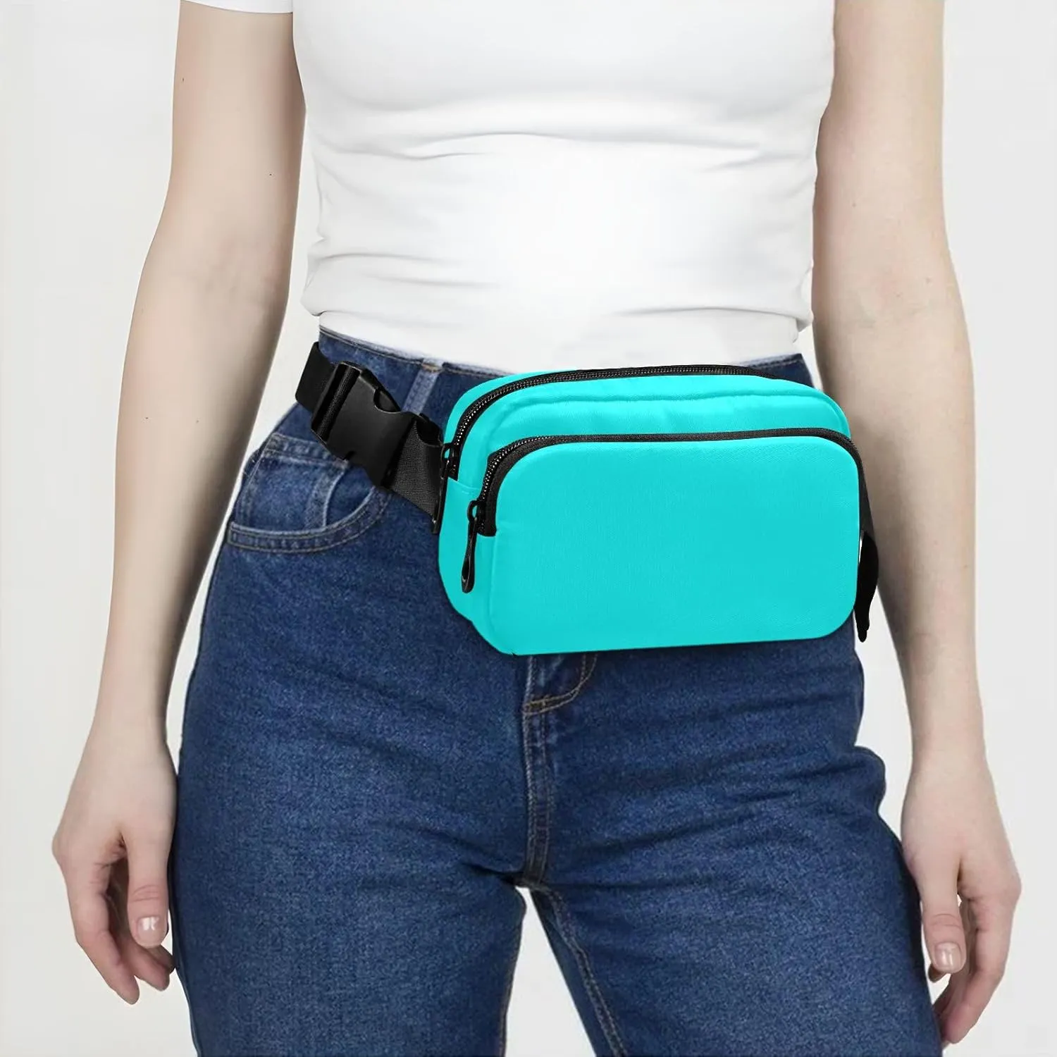 Cyan Waist Packs for Women Men Belt Bag Fanny Pack Small Waist Pouch Pouch Runing Belt for Outdoor Running Hiking Cycling