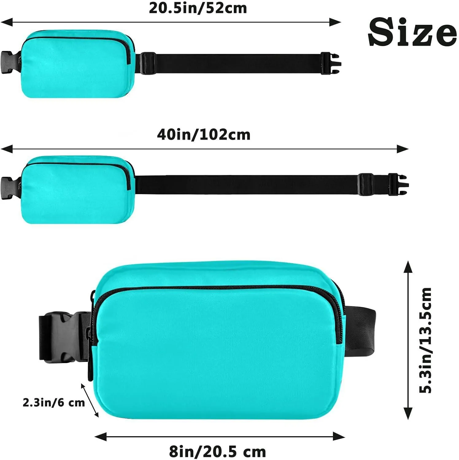 Cyan Waist Packs for Women Men Belt Bag Fanny Pack Small Waist Pouch Pouch Runing Belt for Outdoor Running Hiking Cycling