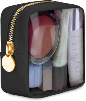 DANCOUR Clear Makeup Bag Mini Makeup Bag for Purse Mini Pouch Purse Clear Pouch Small Cosmetic Cosmetic Travel Case Black