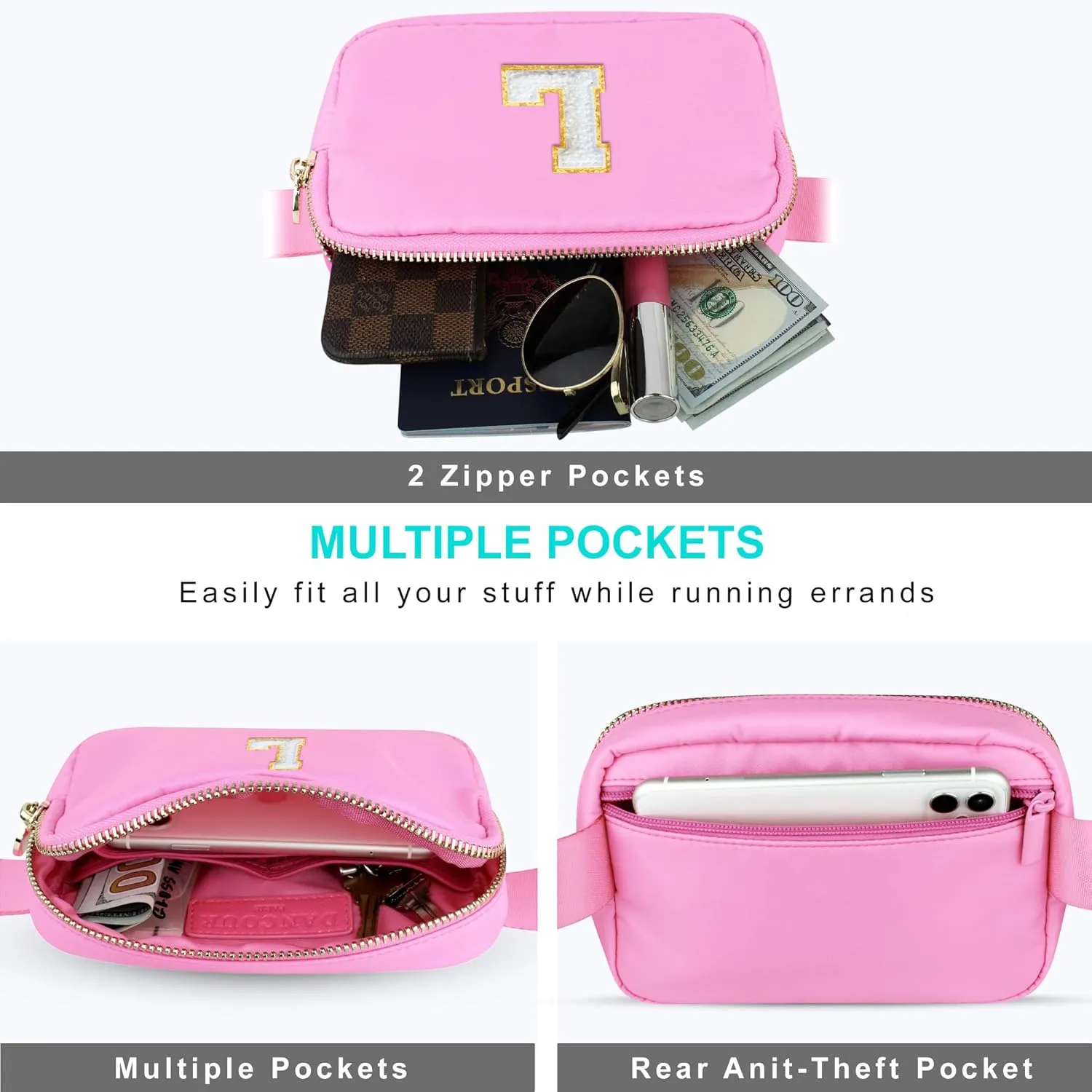 DANCOUR Kids Fanny Pack for Girls  Cute Belt Bag, Crossbody Bag for Kids, Girls' Purse, Small Travel Bag, Birthday Gift for 8-11 Year Old Girls