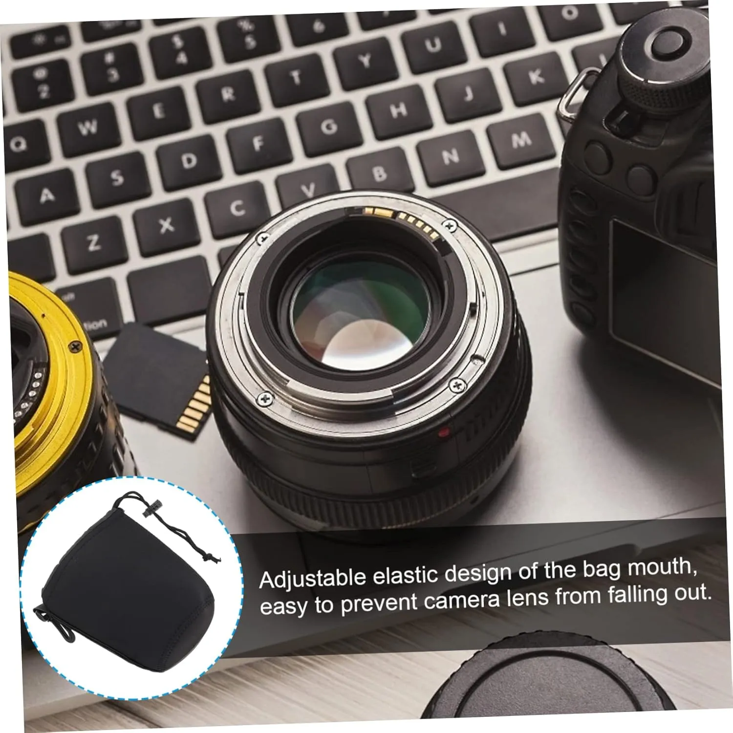 DOITOOL 2 Pcs Lens Bags Pouches Padded Camera Lens Pouch Neoprene for Dslr Accessories