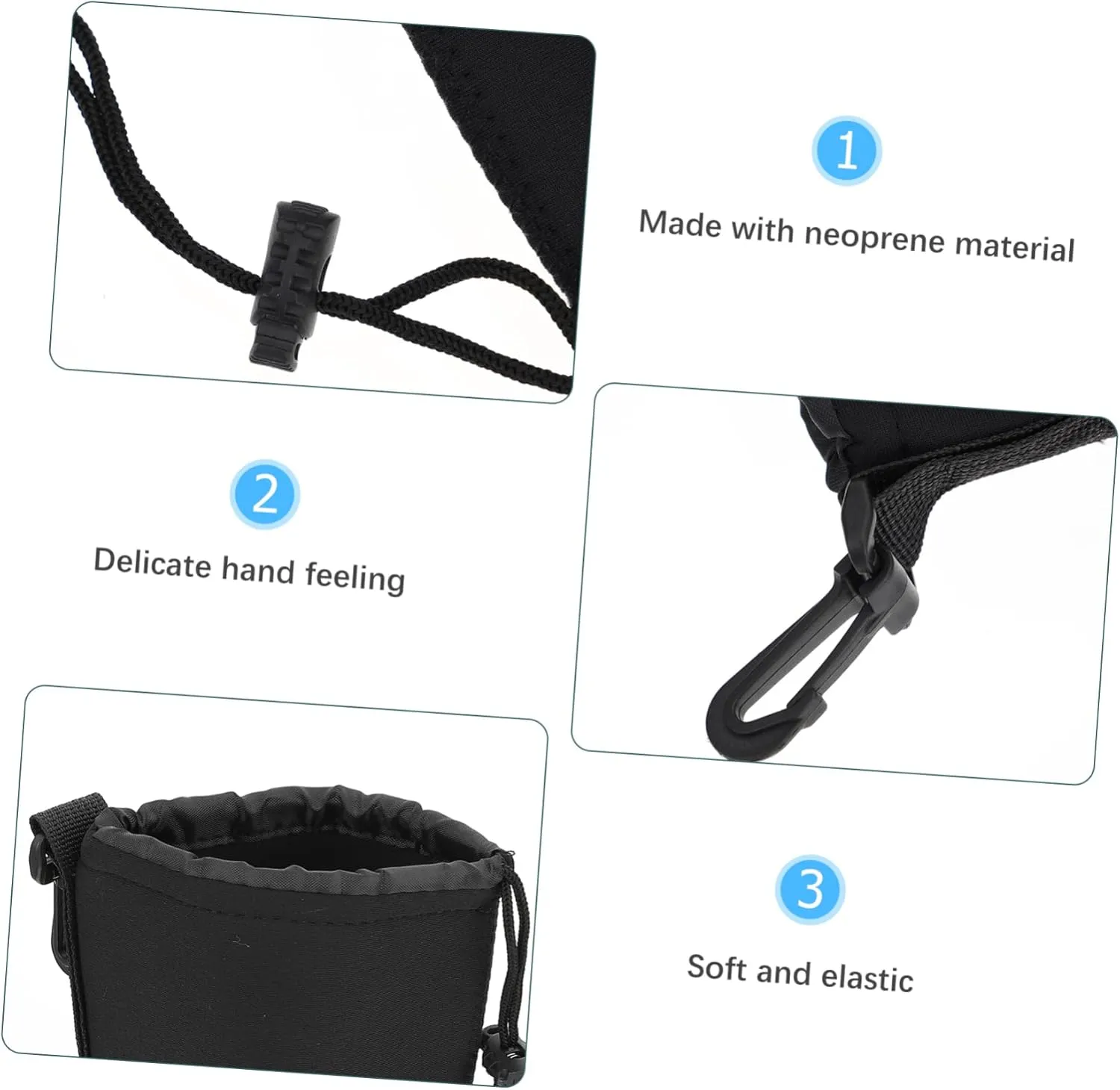DOITOOL 2 Pcs Lens Bags Pouches Padded Camera Lens Pouch Neoprene for Dslr Accessories