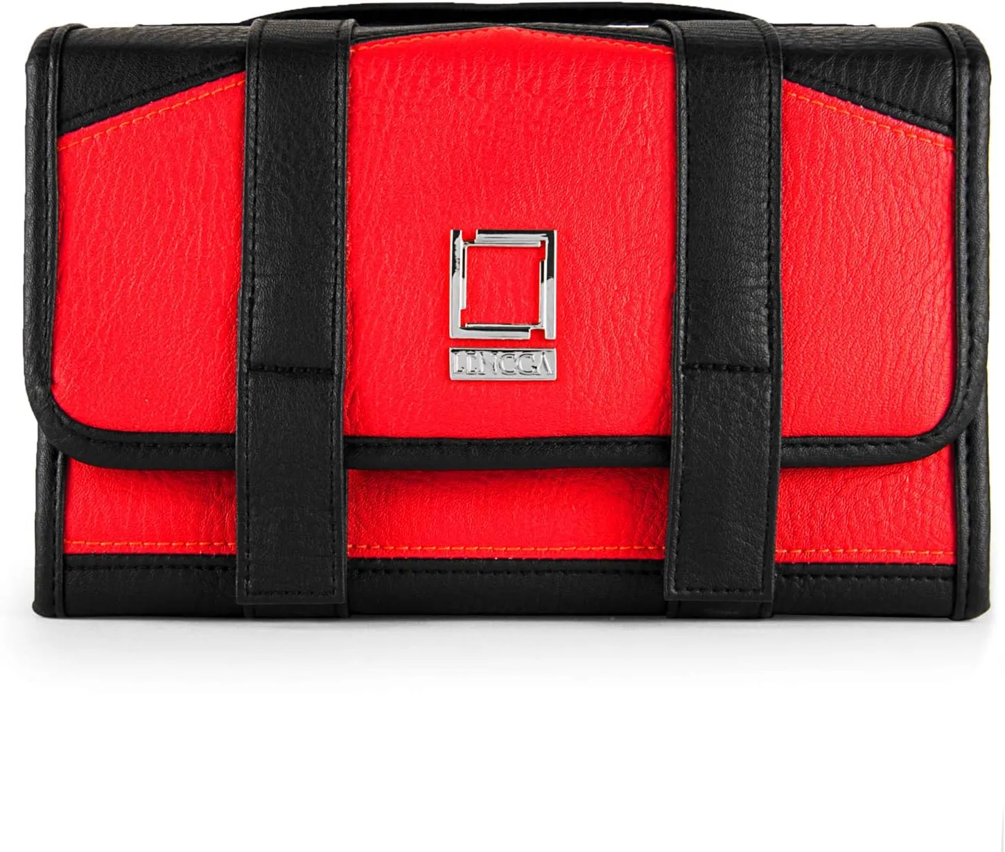 eBigValue ravel Hanging Toiletry Bag for Men Women Travel Kit Shaving Bag Waterproof Large Makeup Bag Wash Bag Makeup Organizer Cosmetic Case for Bathroom Shower, Medium, Red/Magenta