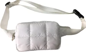 Everywhere QUILTED Belt Bag,Fanny Pack Bum Bag Crossbody Bags for Women Men, Unisex for Travel Workout Running Hiking (WHITE)