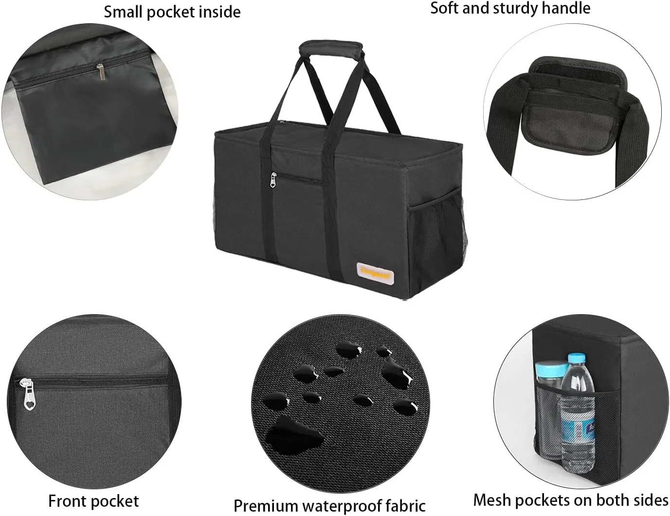 Extra Large Utility Tote - Reusable Shopping Bags, Waterproof Beach Bag, Foldable Storage