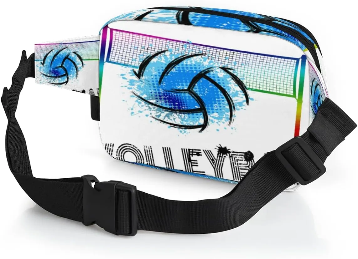 Fanny Pack for Men Women, Waterproof Sports Waist Bag Pack, Football Belt Bag for Travel Hiking Running, Travel Chest Bag with Adjustable Strap, Sports