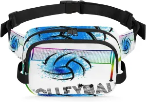 Fanny Pack for Men Women, Waterproof Sports Waist Bag Pack, Football Belt Bag for Travel Hiking Running, Travel Chest Bag with Adjustable Strap, Sports