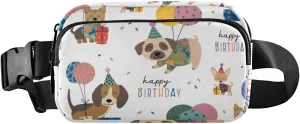 Fanny Pack for Women Men Birthday Cute Funny Dogs Belt Waist Pack Bum Bag Wallets for Running Cycling Hiking Travel Workout with Adjustable Strap