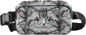 Fanny Pack for Women Men Cute Furry Kitten Belt Waist Pack Bum Bag Wallets for Running Cycling Hiking Travel Workout with Adjustable Strap