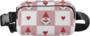 Fanny Pack for Women Men Cute Gnomes Red Hearts Belt Waist Pack Bum Bag Wallets for Running Cycling Hiking Travel Workout with Adjustable Strap