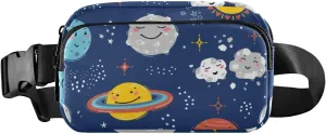 Fanny Pack for Women Men Cute Planets Solar System Galaxy Belt Waist Pack Bum Bag Wallets for Running Cycling Hiking Travel Workout with Adjustable Strap