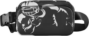 Fanny Packs for Women Men American Football Black Belt Bag Waist Pouch Packs Crossbody Bag Running Hiking Fanny Pack Gifts for Girls Boys