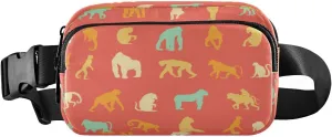 Fanny Packs for Women Men Color Monkeys Belt Bag Waist Pouch Packs Crossbody Bag Running Hiking Fanny Pack Gifts for Girls Boys