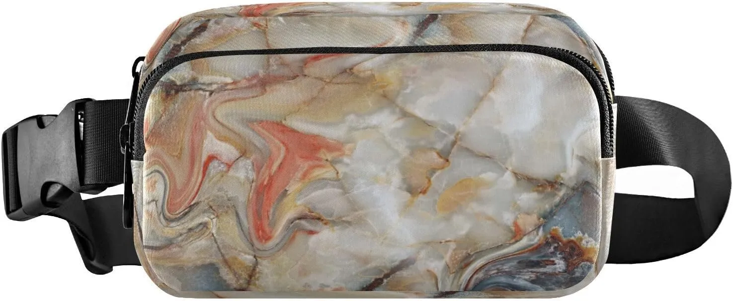 Fanny Packs for Women Men Colorful Marble Belt Bag Waist Pouch Packs Abstract Marbling Crossbody Bag Running Hiking Fanny Pack Gifts for Girls Boys