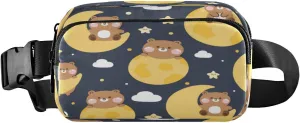 Fanny Packs for Women Men Cute Bear Moon Cloud Star Belt Bag Waist Pouch Packs Crossbody Bag Running Hiking Fanny Pack for Kids Girls Boys