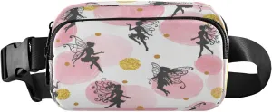 Fanny Packs for Women Men Fairy Pink Circles Belt Bag Waist Pouch Packs Crossbody Bag Running Hiking Fanny Pack Gifts for Girls Boys