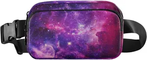 Fanny Packs for Women Men Galaxy Stars Moon Planet Belt Bag Waist Pouch Packs Nebula Lights Space Crossbody Bag Running Hiking Fanny Pack Gifts for Girls Boys