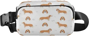 Fanny Packs for Women Men Hound Dog Paw Bone Belt Bag Waist Pouch Packs Crossbody Bag Running Hiking Fanny Pack Gifts for Girls Boys