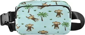 Fanny Packs for Women Men Monkey Tree Palm Belt Bag Waist Pouch Packs Crossbody Bag Running Hiking Fanny Pack Gifts for Girls Boys