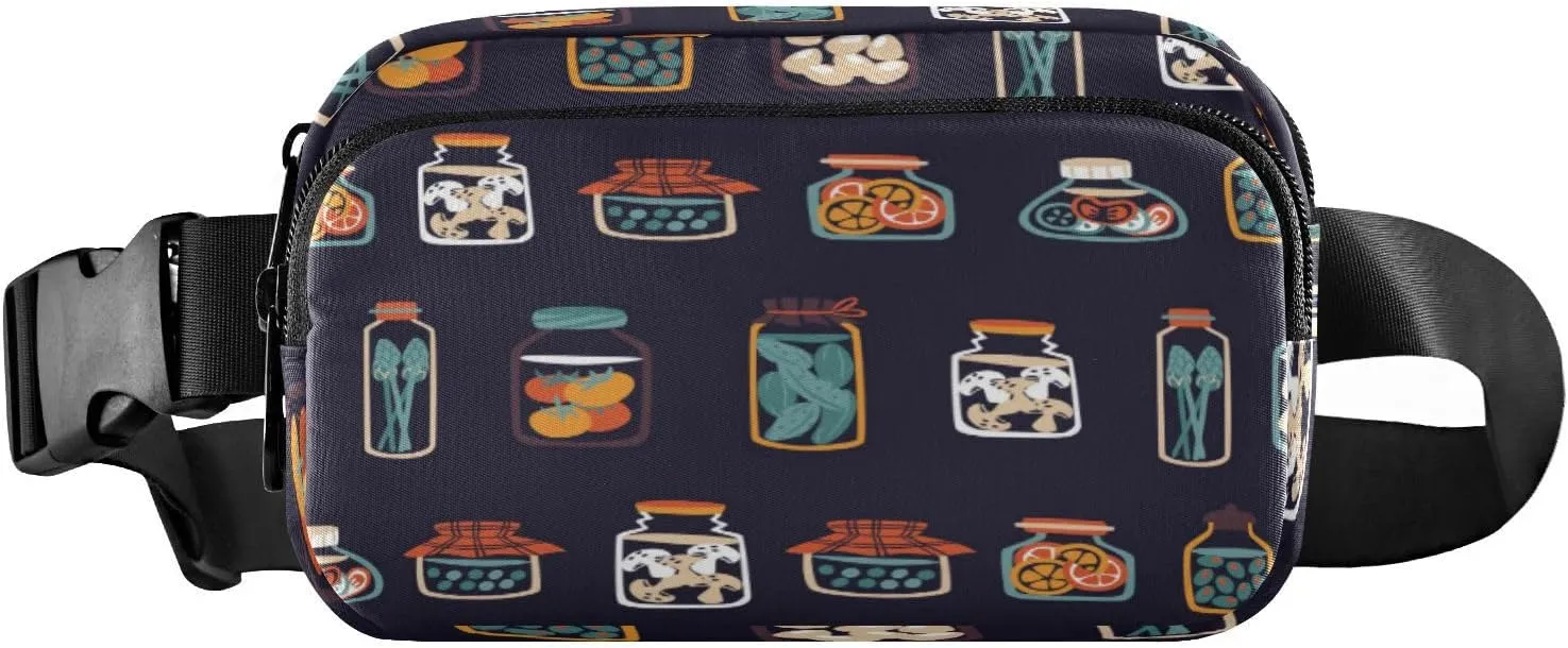 Fanny Packs for Women Men Pickled Cucumber Tomatoes Olives Belt Bag Waist Pouch Packs Crossbody Bag Running Hiking Fanny Pack Gifts for Girls Boys