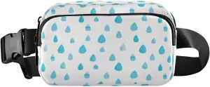 Fanny Packs for Women Men Rain Blue Water Drops Belt Bag Waist Pouch Packs Crossbody Bag Running Hiking Fanny Pack Gifts for Girls Boys