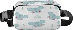 Fanny Packs for Women Men Rainbow Mouse Tree Belt Bag Waist Pouch Packs Crossbody Bag Running Hiking Fanny Pack Gifts for Girls Boys
