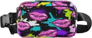 Fanny Packs for Women Men Red Lips Belt Bag Waist Pouch Packs Crossbody Bag Running Hiking Fanny Pack Gifts for Girls Boys