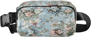 Fanny Packs for Women Men Spring Roses Bouquets Floral Belt Bag Waist Pouch Packs Watercolor Flowers Crossbody Bag Running Hiking Fanny Pack Gifts for Girls Boys