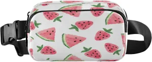 Fanny Packs for Women Men Summer Watermelon Strawberry Belt Bag Waist Pouch Packs Pink Fruits Crossbody Bag Running Hiking Fanny Pack Gifts for Girls Boys