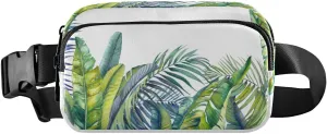 Fanny Packs for Women Men Tropical Palm Banana Leaves Belt Bag Waist Pouch Packs Crossbody Bag Running Hiking Fanny Pack Gifts for Girls Boys