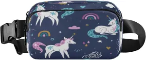Fanny Packs for Women Men Unicorns Rainbows Clouds Stars Sparks Belt Bag Waist Pouch Packs Crossbody Bag Running Hiking Fanny Pack Gifts for Girls Boys